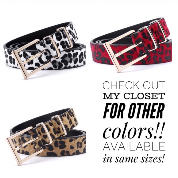 ❗️NEW SIZES❗️Belt With Leopard Pattern Gold Buckle - Picture 7 of 7